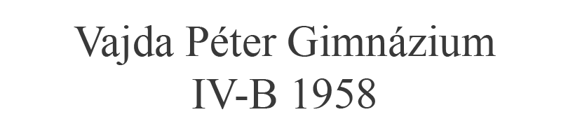 Vajda Péter Gimnázium IV-B 1958